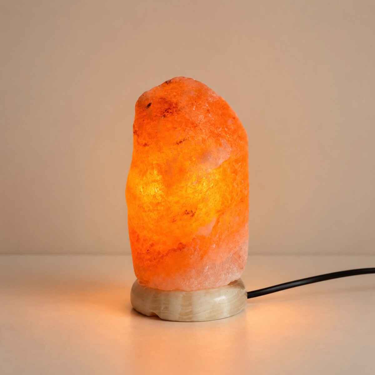 Lámpara de Sal Natural con Base de Piedra – 