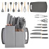 Set de 19 Utensilios para Cocina Silicona Antiadherente IMBACK Gris Set de 19 Utensilios para Cocina Silicona Antiadherente IMBACK Gris