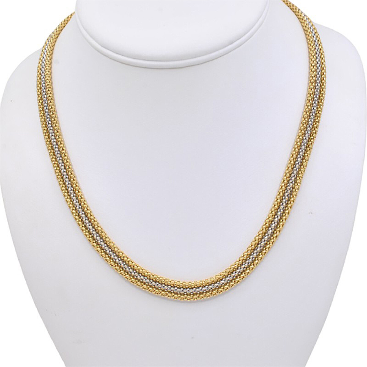 Collar Oro Amarillo Y Oro Blanco 18 K 