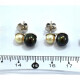 Caravanas Oro 18K Blanco, Perla Negra Y Perla Blanca De Cultivo Caravanas Oro 18K Blanco, Perla Negra Y Perla Blanca De Cultivo