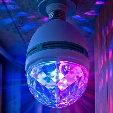 Lámpara Luz Led Luces Rgb Bola Giratoria Colores Discoteca Lámpara Luz Led Luces Rgb Bola Giratoria Colores Discoteca