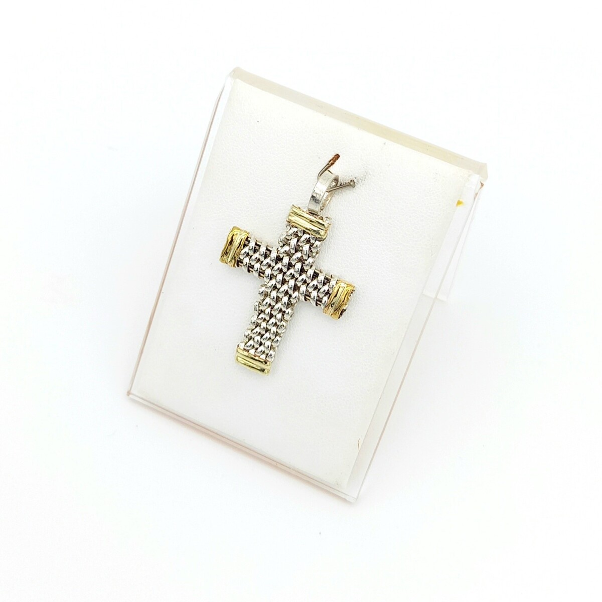 Cruz de plata 925 y double en oro 18 ktes, PANTER. 