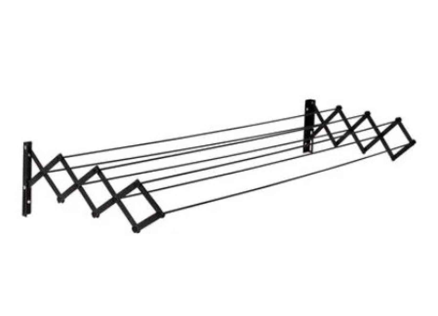 TENDEDERO PLEGABLE PARED ACERO NEGRO 1,00M 42CM X 1,00M X 16CM - SOPORTA 12 KG 