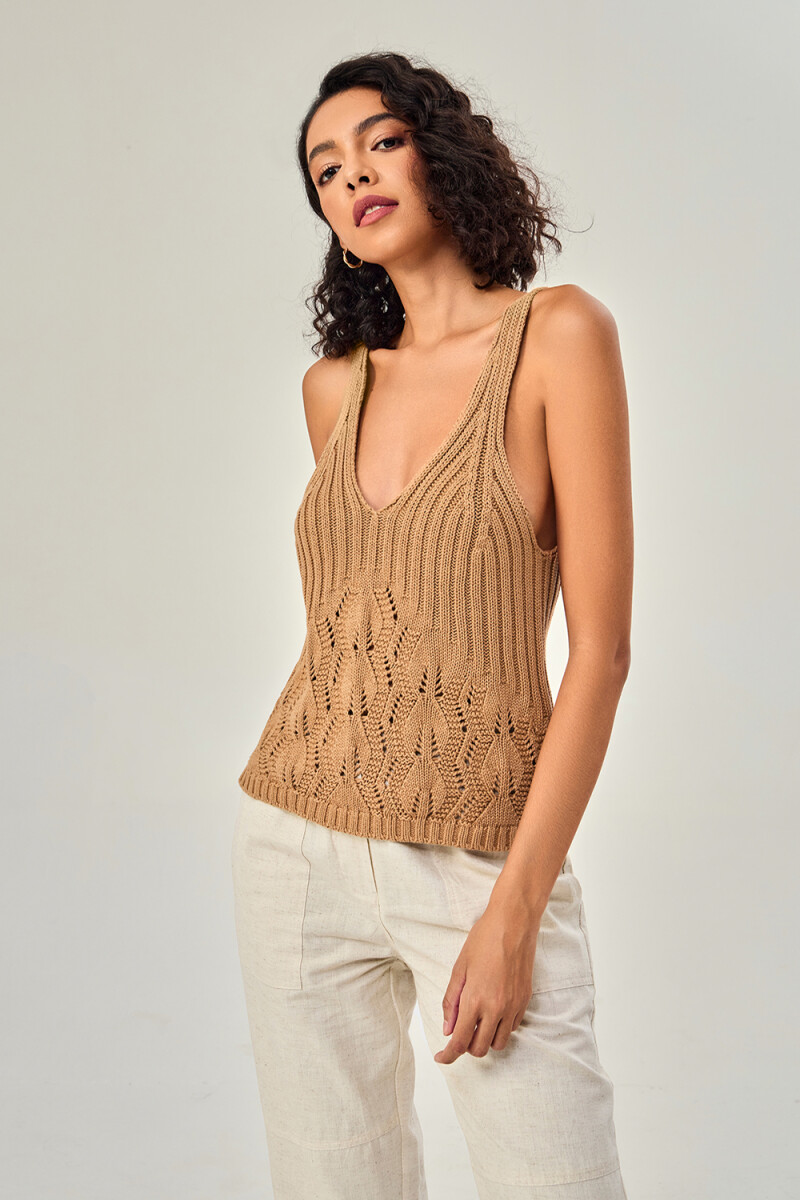 Musculosa Bhor - Beige Oscuro 