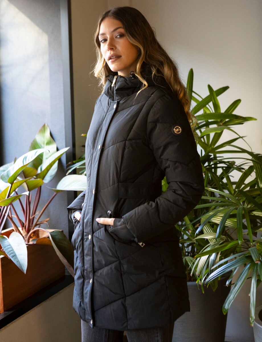 Campera Abrigo Capucha - Negro 