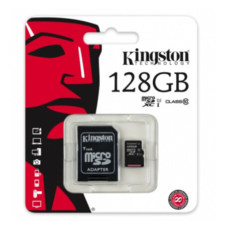 Kingston Tarjeta de memoria flash SD con adaptador 128 GB Kingston Tarjeta de memoria flash SD con adaptador 128 GB