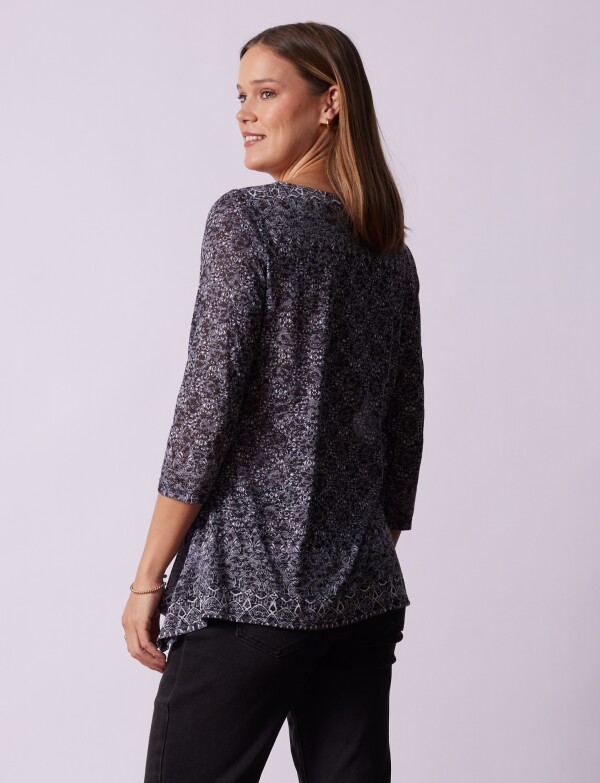 Blusa Detalle Brillos GRIS/MULTI