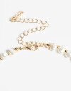 Collares Cortos Perlas Collar Corto Perlas Y Corazones - Dorado