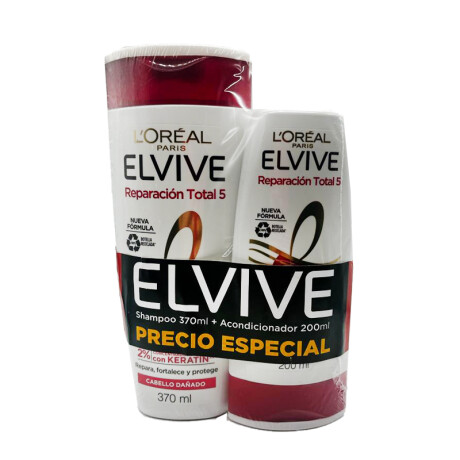 ELVIVE L'OREAL Promoción Shampoo 370 ml + Acondicionador 200 ml Reparación Total