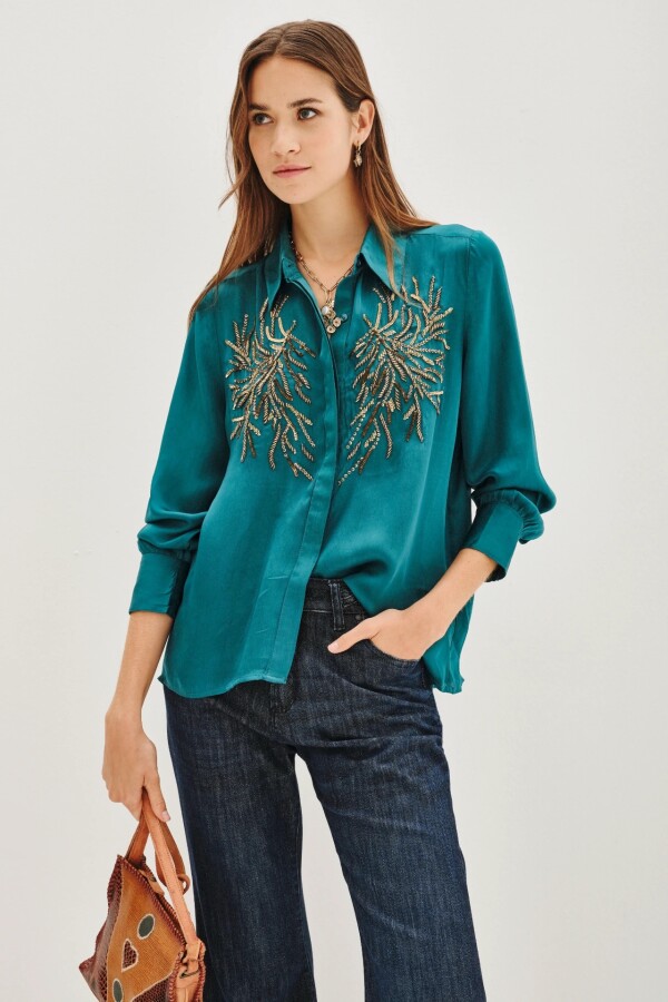 Camisa Gretel Shine Verde
