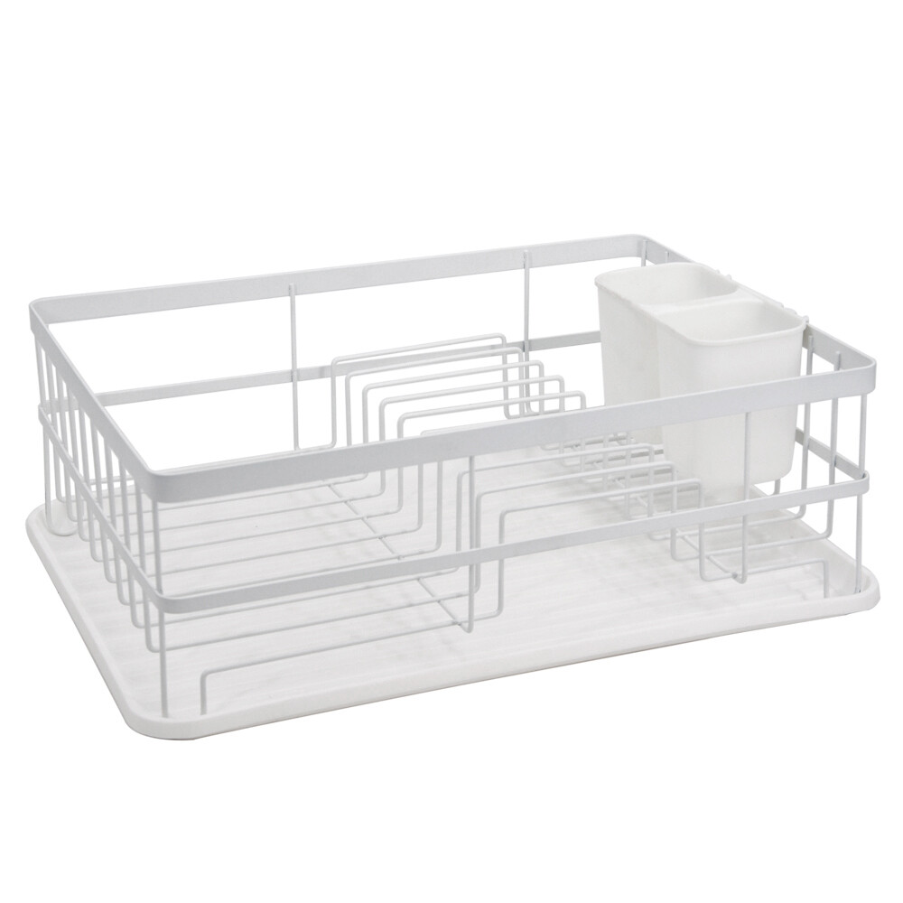 Escurridor de Platos Selecta Blanco con Bandeja y Cubiertero 40x30x14 cm ESCURRIDOR AC BANDEJA/CUBIERTERA BLANCO. 40X30X14C