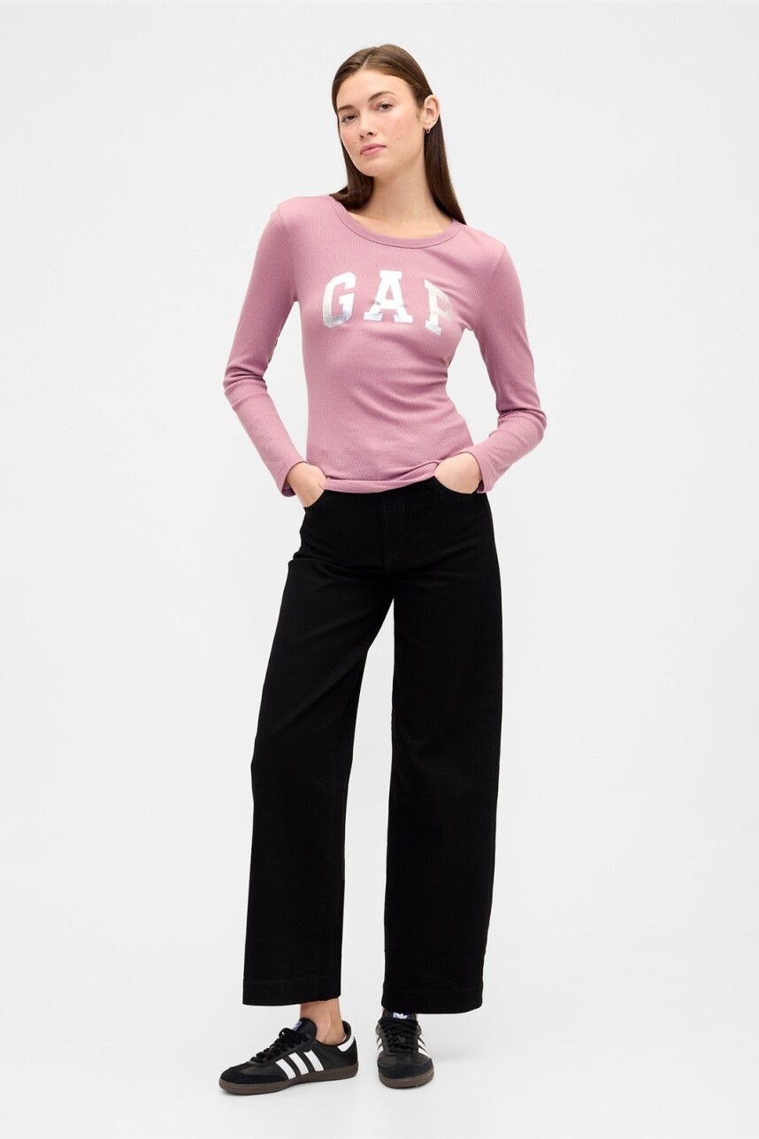 Remera Waffle Manga Larga Mujer Dusky Orchid 17-1610