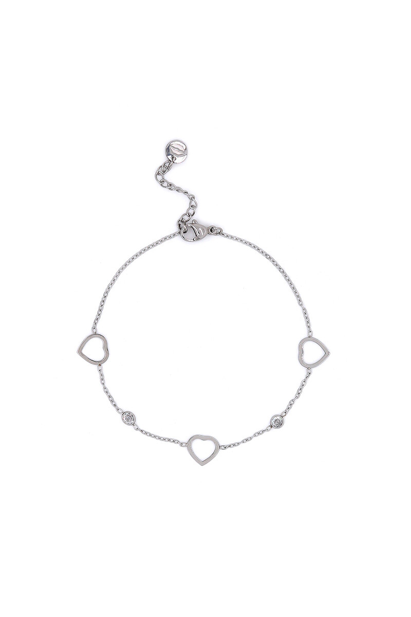 Pulsera Corazones Oreiro plateado