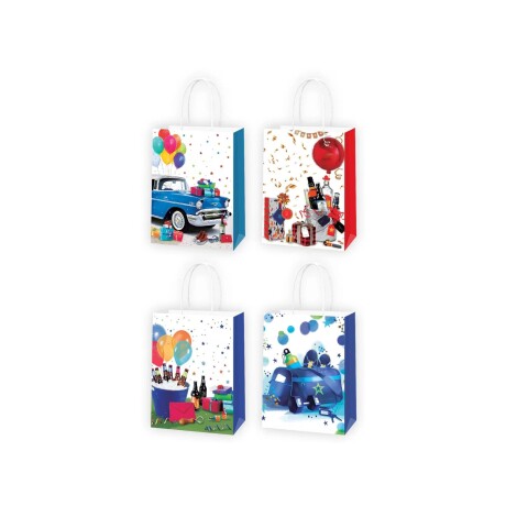 Pack de 12 Bolsas 25X32X12CM de Papel Diseños Cumpleaños 001