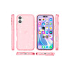 Protector para iPhone 16 transparente rosa con brillos Protector Para Iphone 16 Transparente Rosa Con Brillos