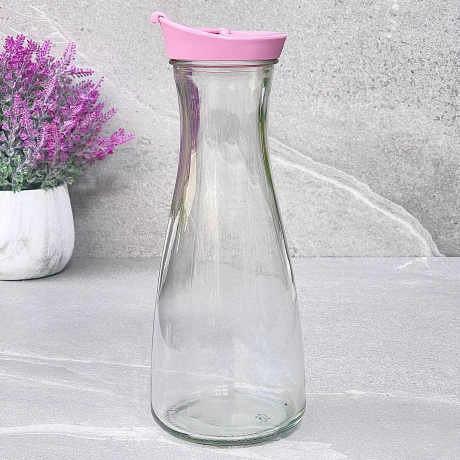 Jarra De Vidrio Con Tapa Dispensadora 1L Alto 25cm x Ø 10cm Jarra De Vidrio Con Tapa Dispensadora 1L Alto 25cm x Ø 10cm