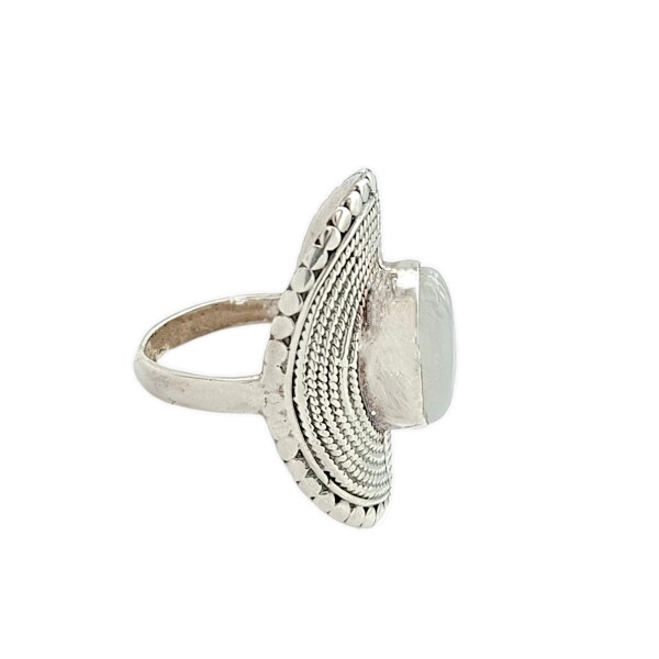 Anillo oval-Plata 925-Piedra Luna-AN3084 conpiedra