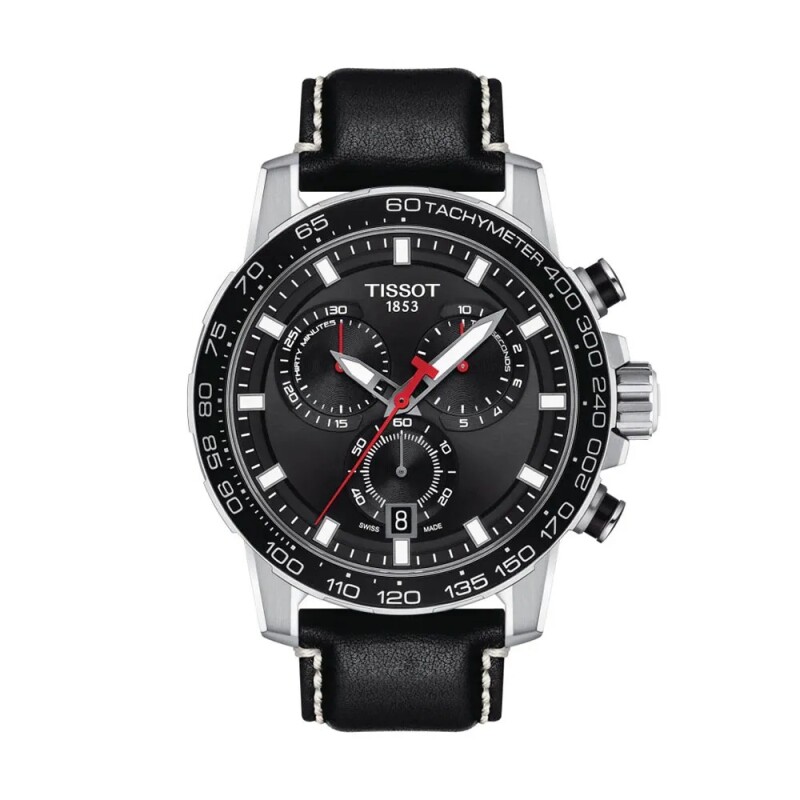 Reloj Tissot T1256171605100 Supersport Chrono para hombre de cuero Negro