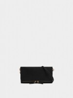 Bolso Bandolera Efecto Piel Con Solapa negro