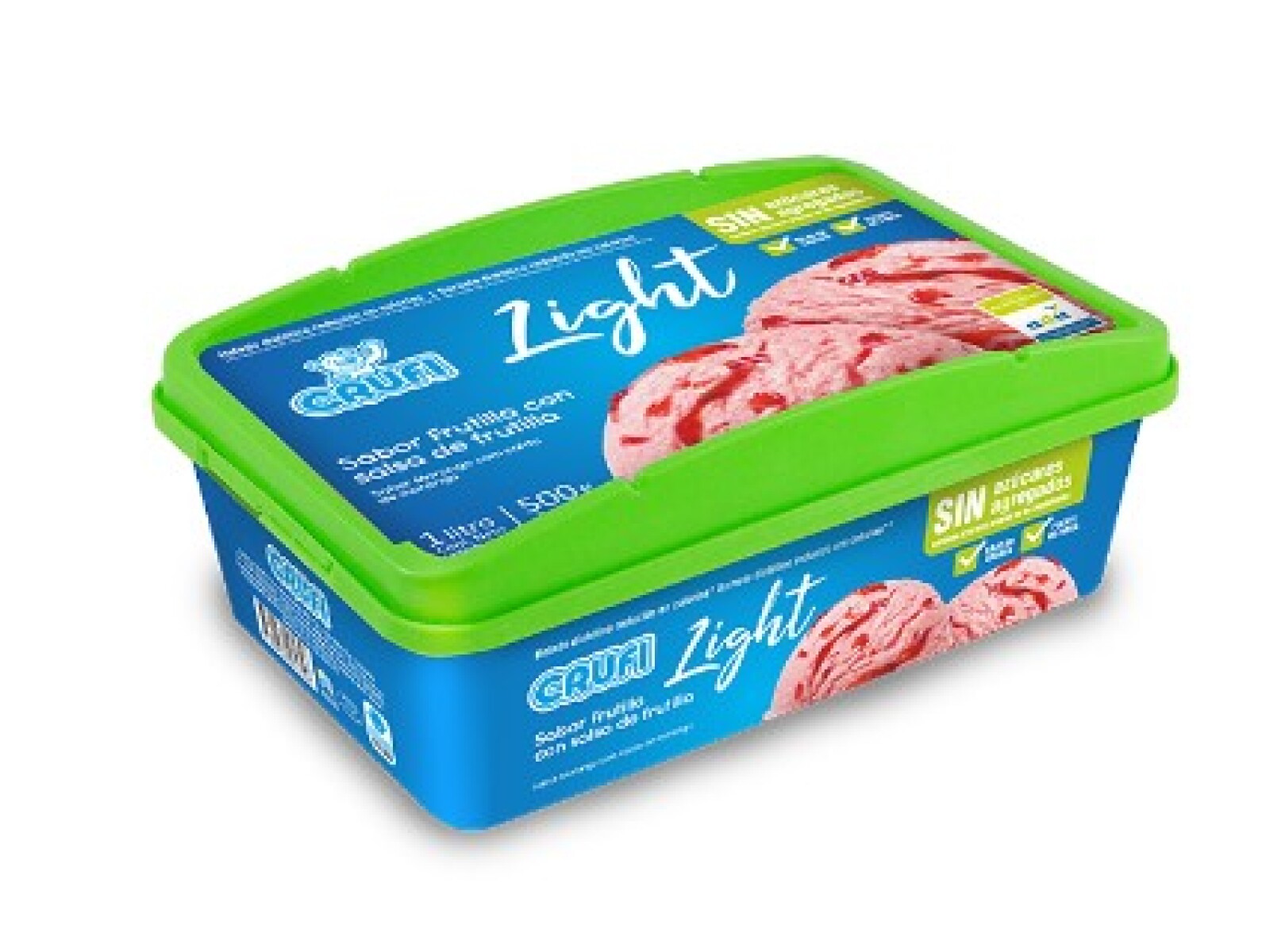 Helado de Frutilla con Salsa de Frutilla Crufi Light 1L 