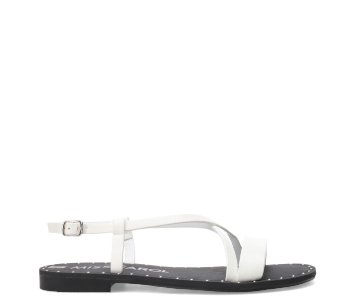 Sandalia SOREL chata con tiras White