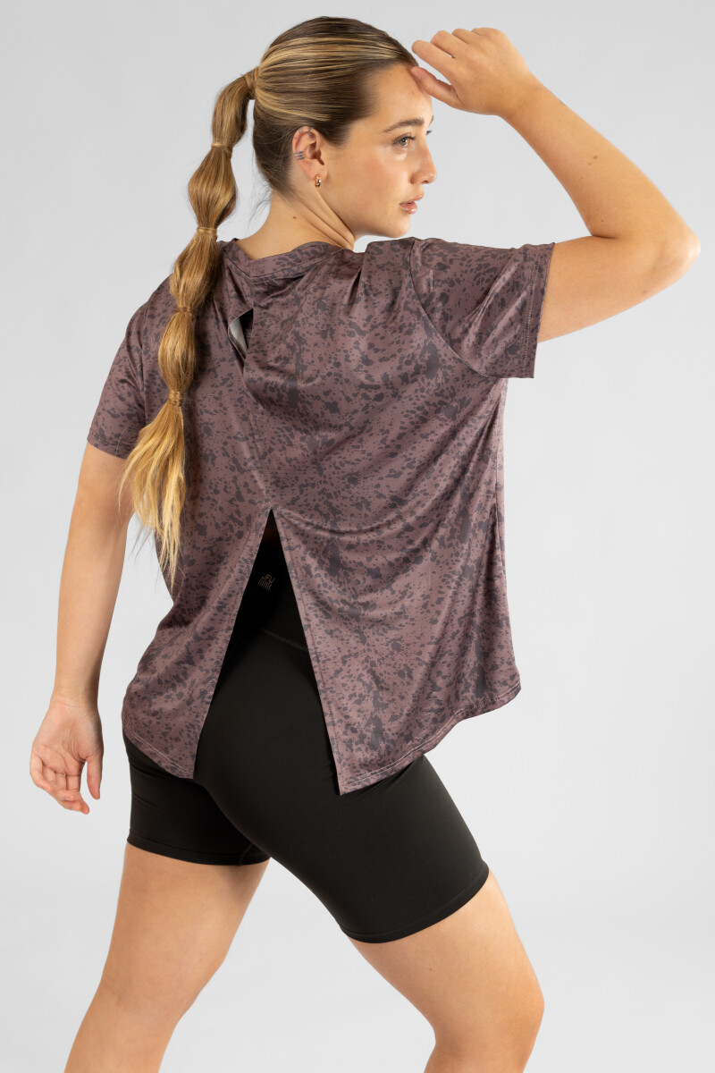 Style open back shirt Marron