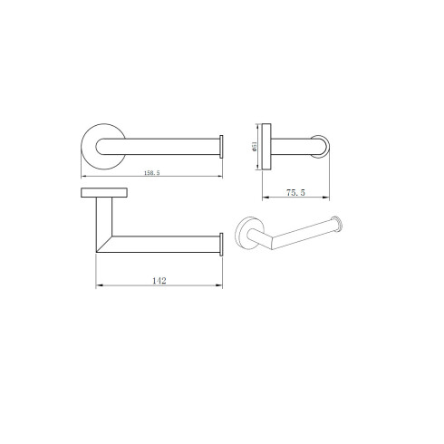 Porta Rollo Cromado 158.5Mm Marca Aqualia Linea Modena 000