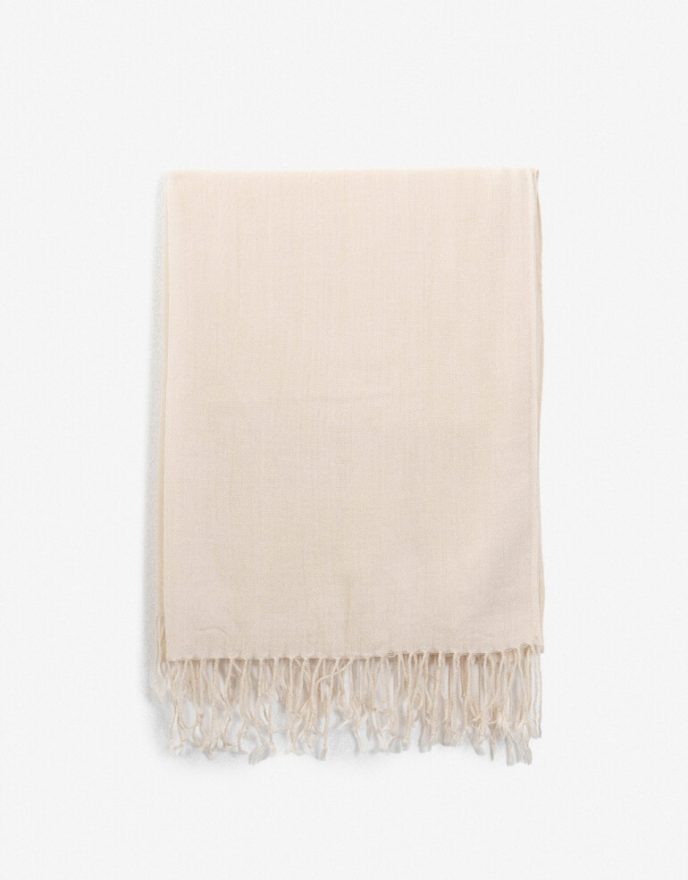Bufandas Special Price Bufanda Con Flecos - Blanco Crudo