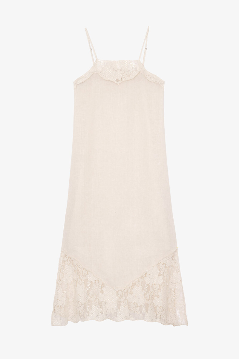 VESTIDO ENCAJE Crudo