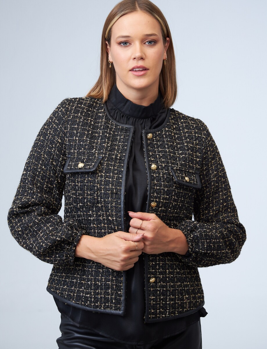 Chaqueta Tweed - Negro/dorado 