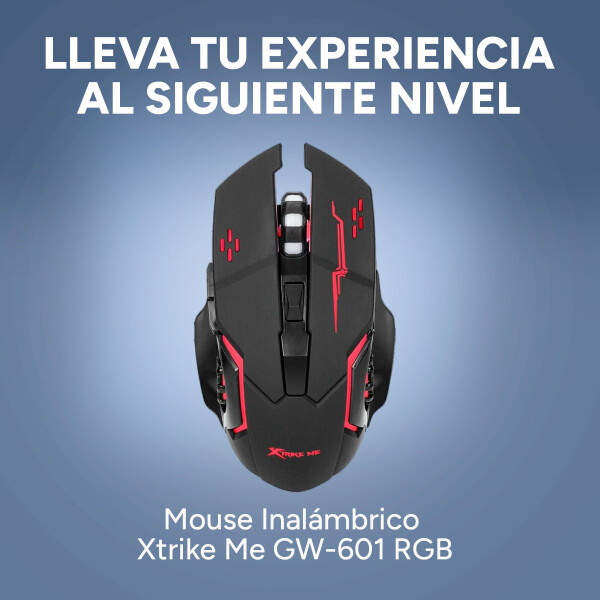 Mouse Gamer Inalámbrico Xtrike Me GW-601 RGB 3200 DPI Color Negro