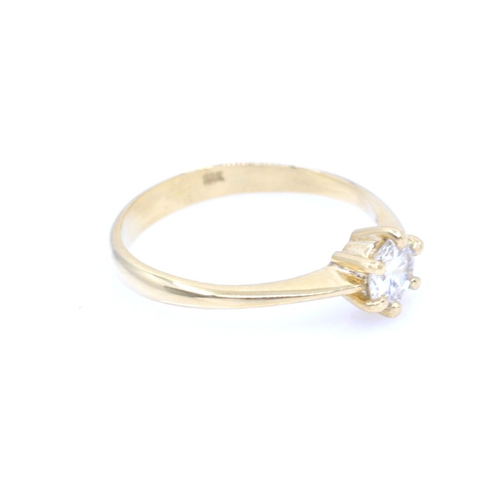 Anillo solitario en oro 18k y brillante Anillo solitario en oro 18k y brillante