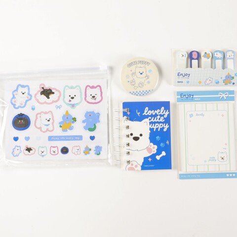 SET DE PAPELERÍA DE 5 PIEZAS CON BOLSA PVC CON CIERRE (DUODUO/AZUL) SET DE PAPELERÍA DE 5 PIEZAS CON BOLSA PVC CON CIERRE (DUODUO/AZUL)