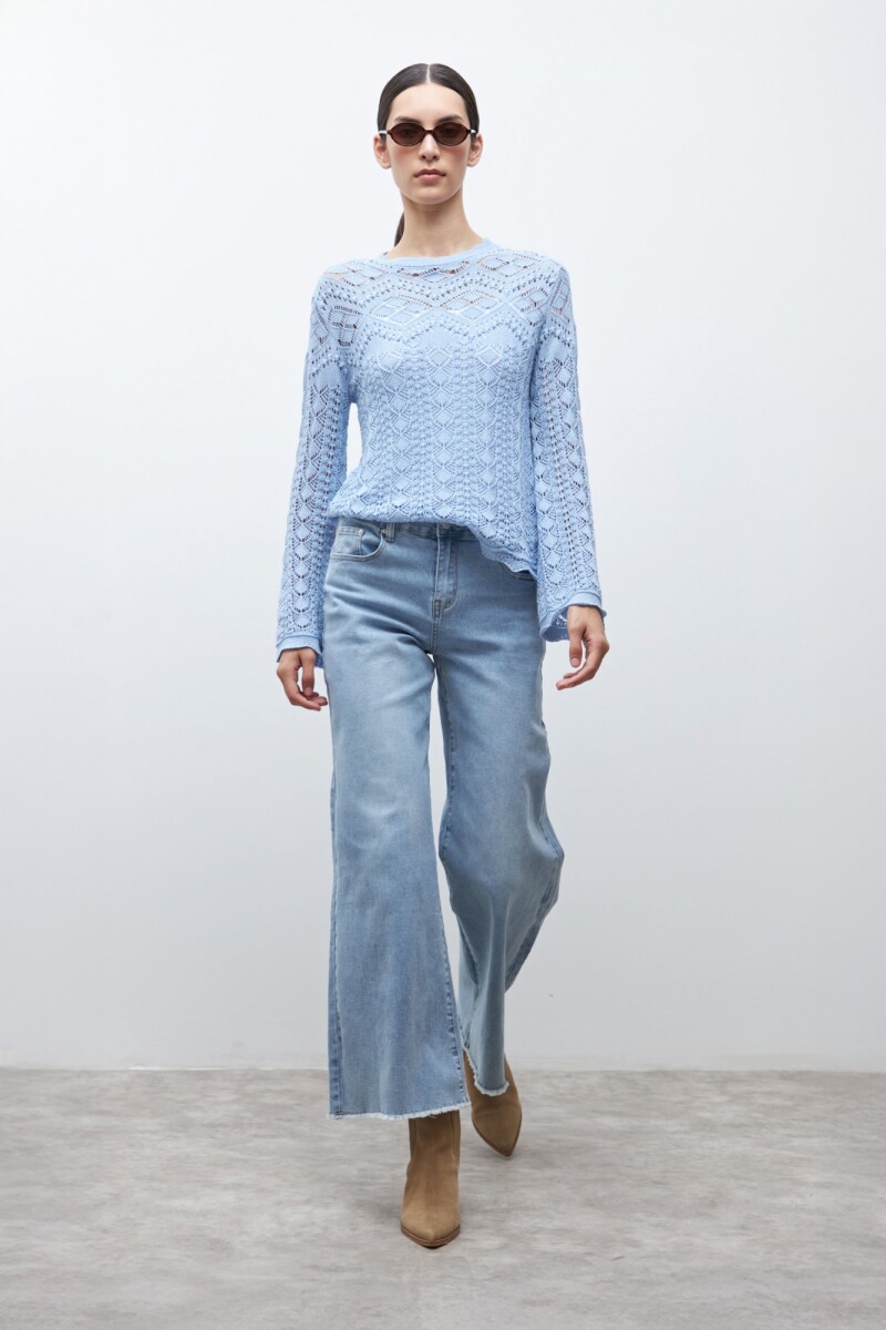 Jean wide leg Sil azul claro