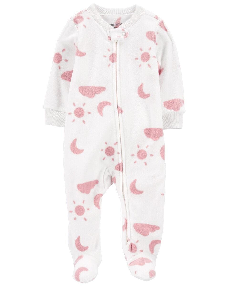 Pijama uno pieza de micropolar, con pie, diseño cielo 
