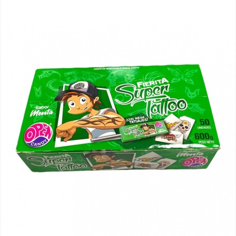CHUPETIN FIERITA TATTOO MENTA X50U PALETA MASTICABLE 600g CHUPETIN FIERITA TATTOO MENTA X50U PALETA MASTICABLE 600g