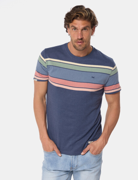 REMERA RAYADA Azul