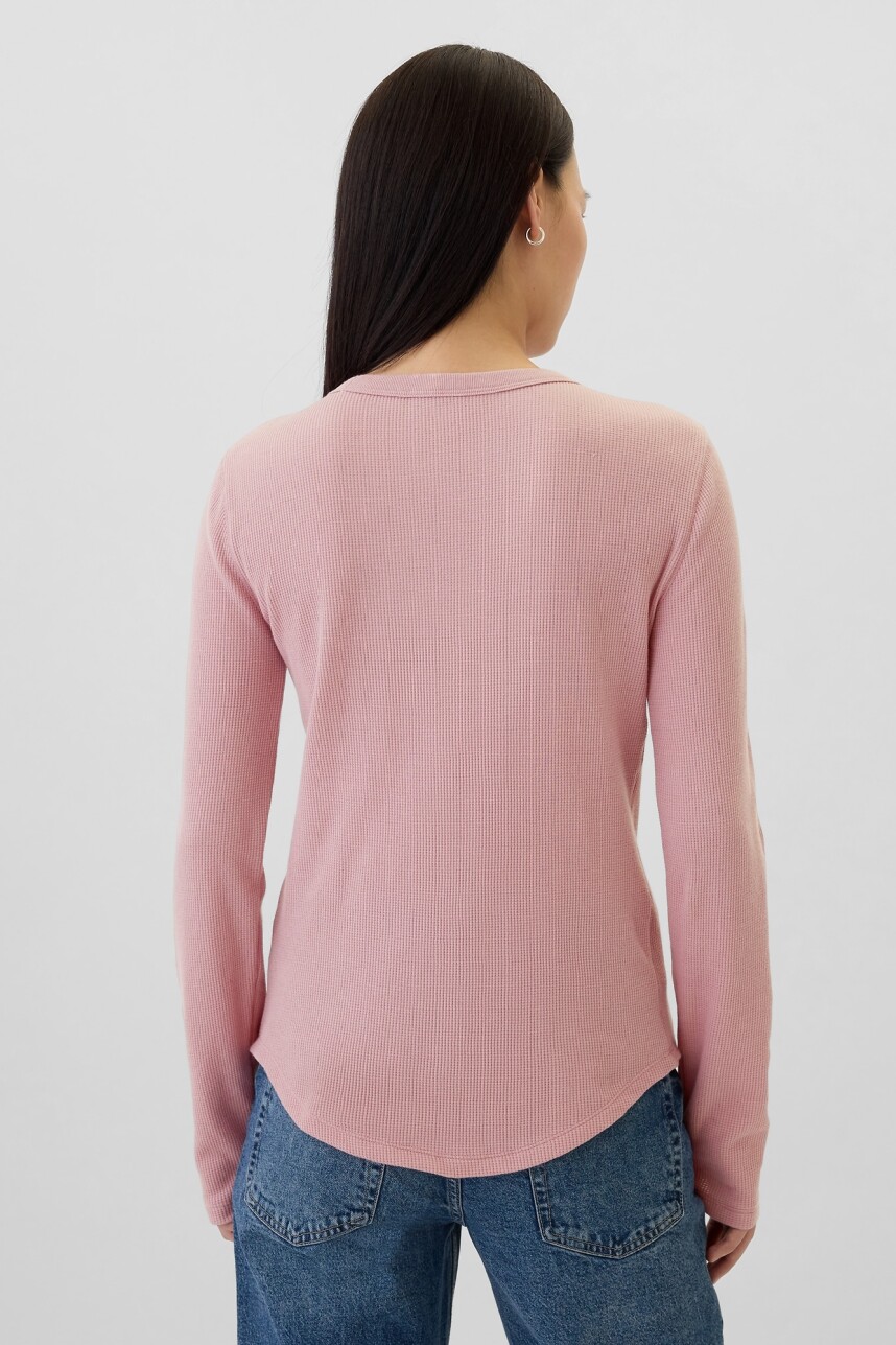 Remera Waffle Cuello Redondo Mujer Lilas Pink 16-1708 Tcx