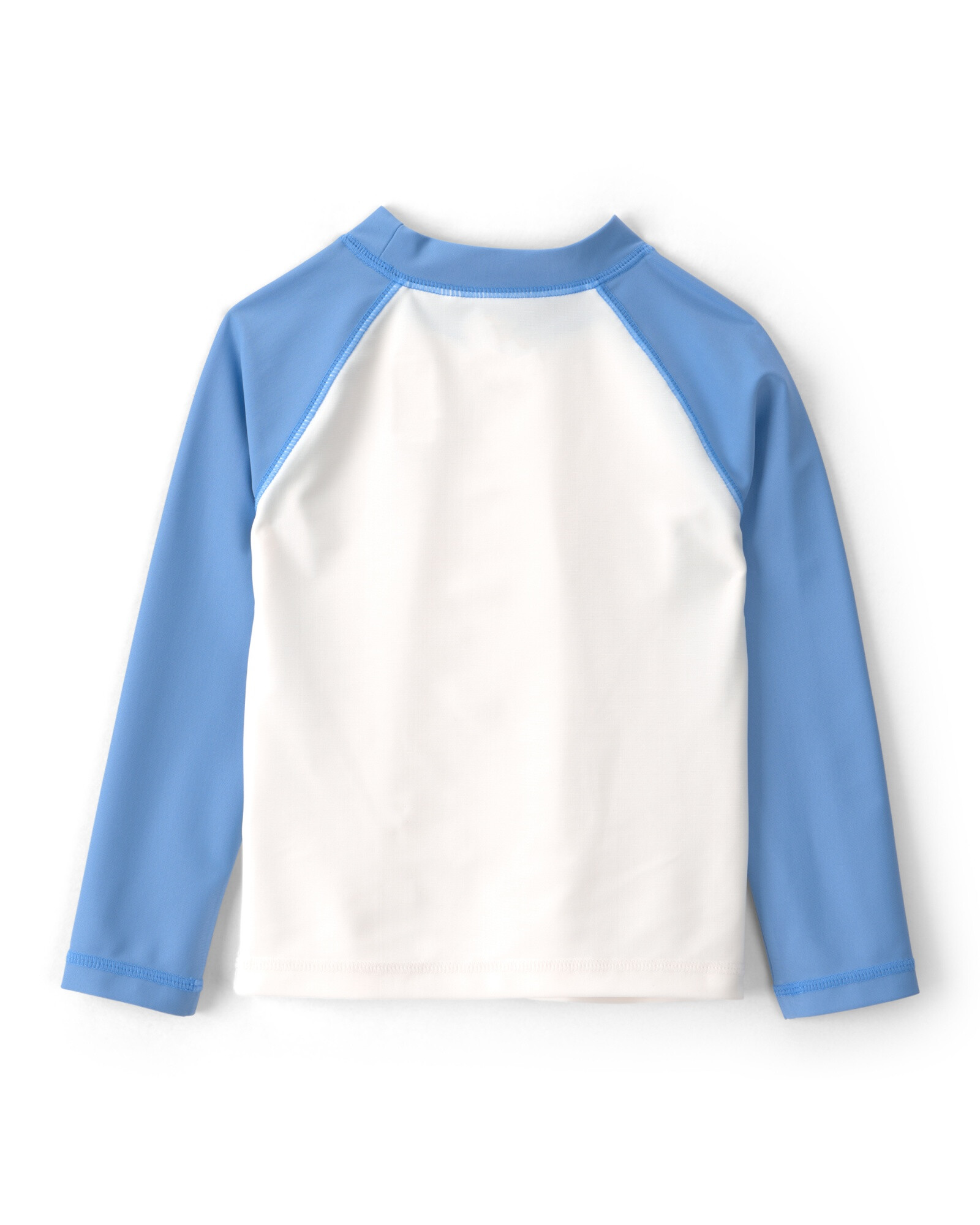 Remera de baño manga larga con protección UPF 50+, azul y blanco Sin color