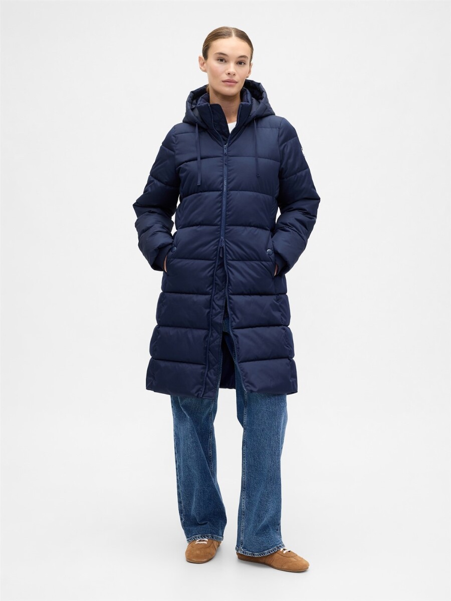 Campera Larga Puffer Mujer - Navy Uniform 