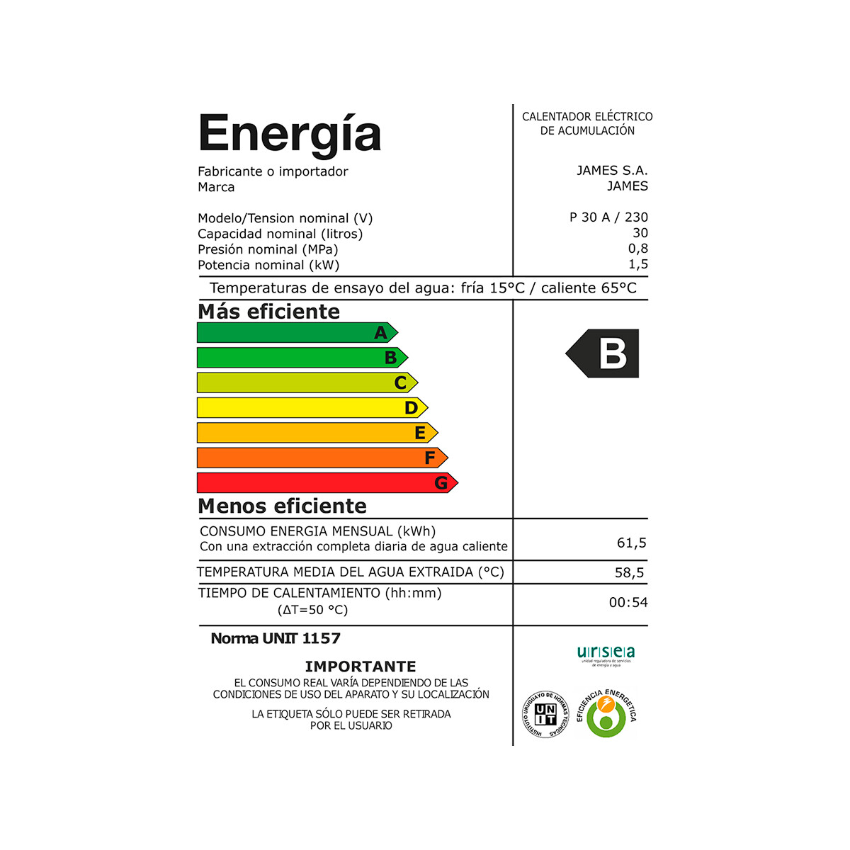 Termotanque Calefon Acero James 30 Litros Prisma Termotanque Calefon Acero James 30 Litros Prisma