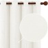 Cortina Blackout 100% Engomada Termica Set 2 Paños Tipo Lino Color Variante Blanco