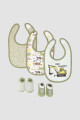 Pack baberos con medias camiones Verde claro