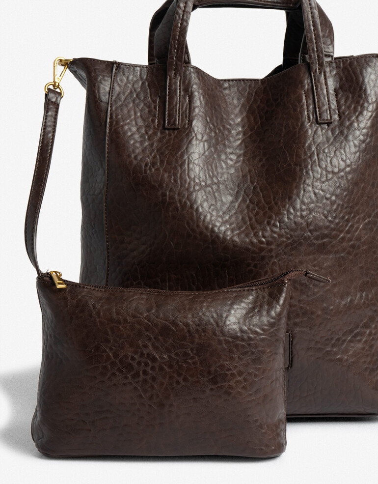 Shopper Shopper Con Doble Asa - Marron Chocolate