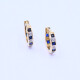 Aros oro 18k zafiros carré y brillantes Aros oro 18k zafiros carré y brillantes