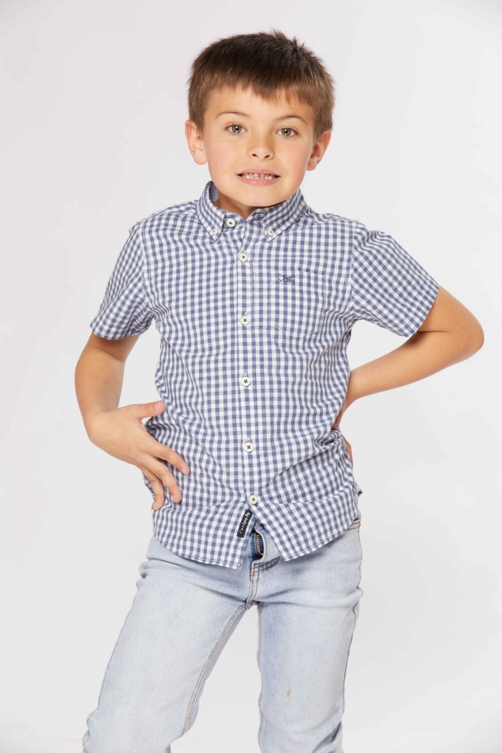 CAMISA A CUADROS Azul