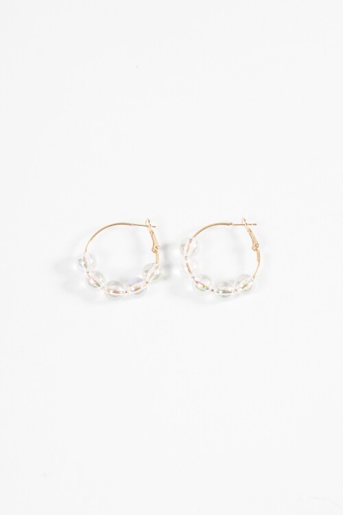 Aros borlas acrílico dorado