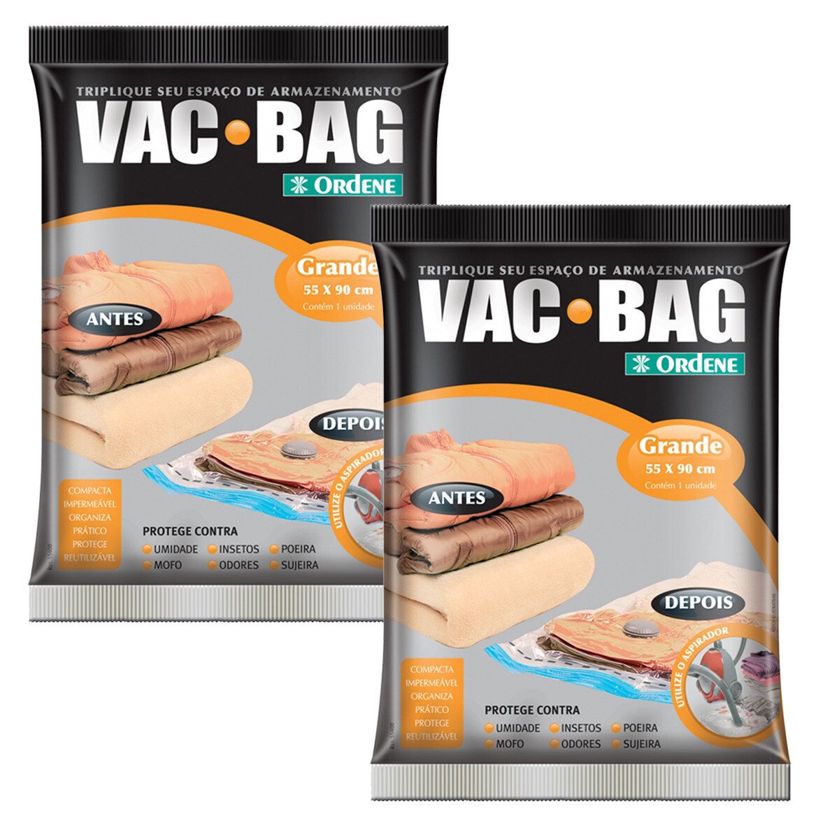 set x2 Vac bag grande - TRANSPARENTE 