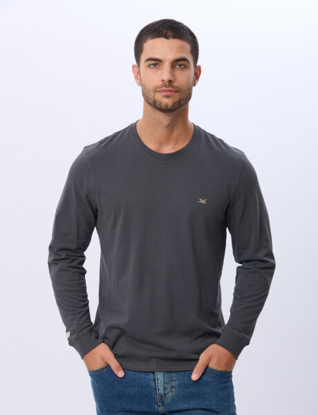 REMERA BÁSICA DE ALGODÓN Gris Oscuro