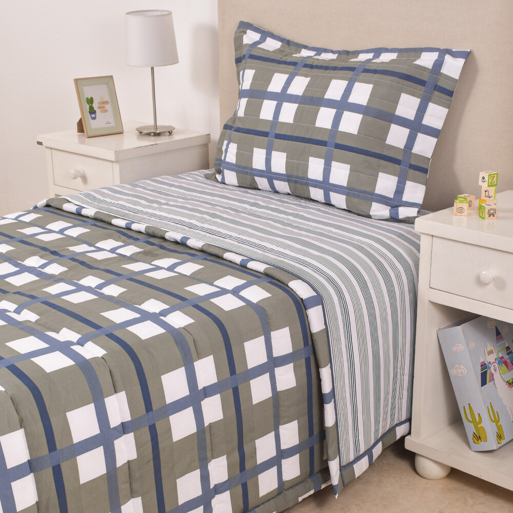 Edredón Kids Cuadros Verde Y Azul – 180×240 cm Edredón Kids Cuadros Verde Y Azul – 180×240 cm